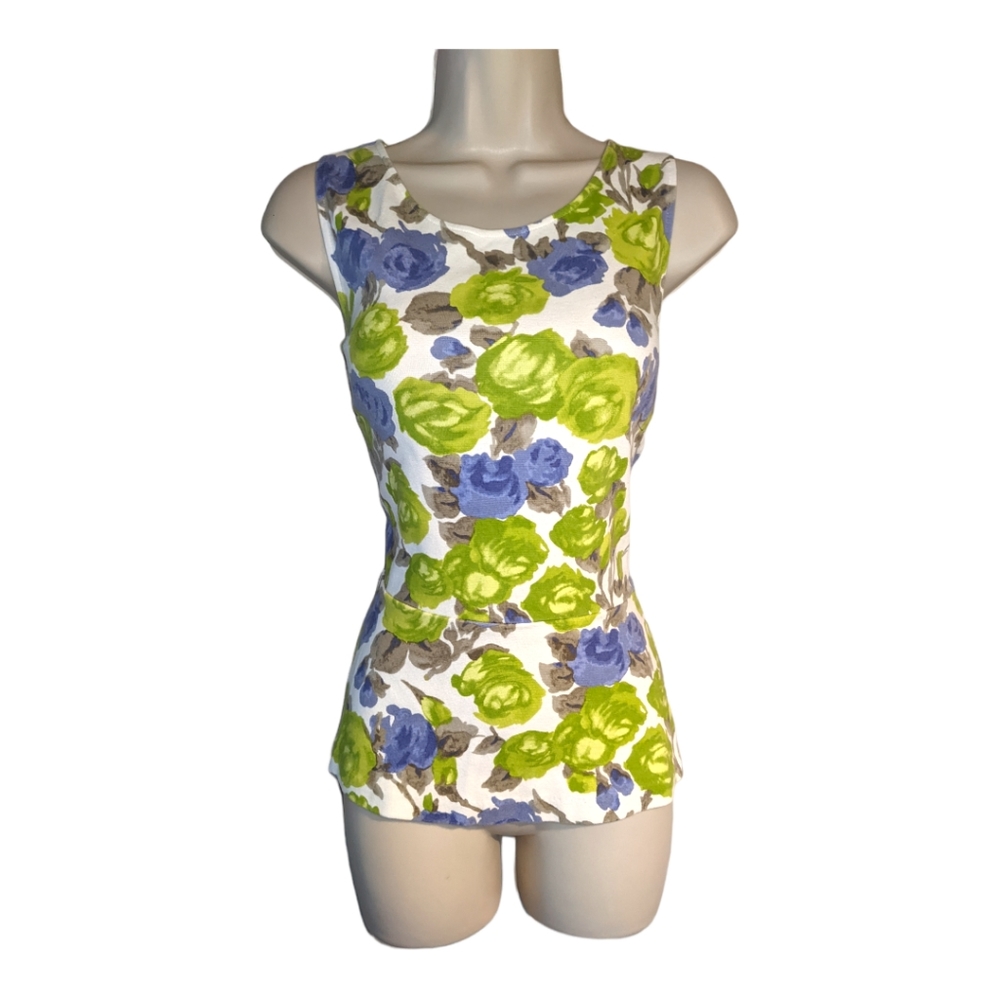 J. crew Floral Peplum Tank Top Size M 6 - 8
